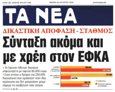 Δικαστική απόφαση: Σύνταξη και στους οφειλέτες του ΕΦΚΑ